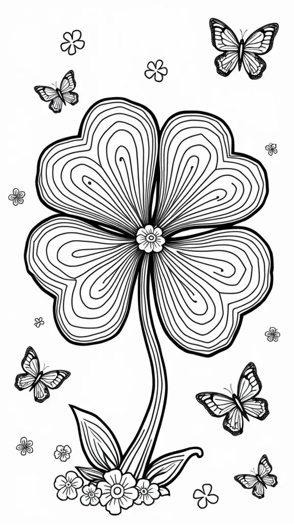 shamrock printable coloring page